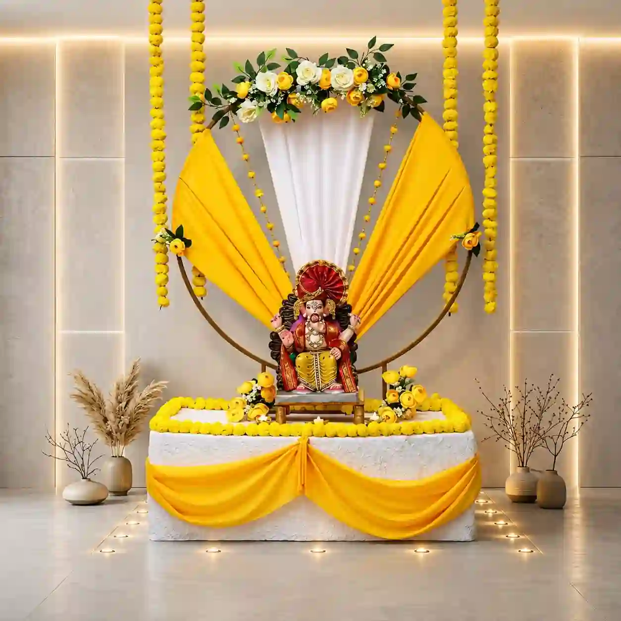 Yellow Ring Ganesh Decoration
